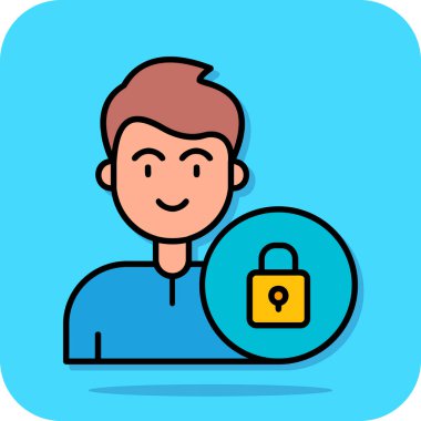 Güvenlik kilidi vektör simgesi. Asma kilidin basit bir çizimi. Kilitle ve kilitle