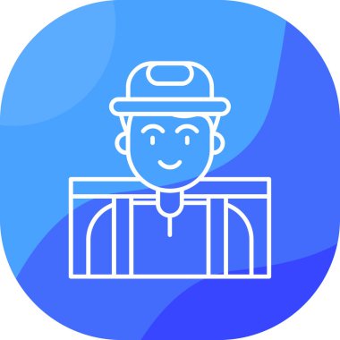 İşçi. Web simgesi basit illüstrasyon