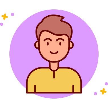 Saç stili vektör illüstrasyonlu insan avatarı