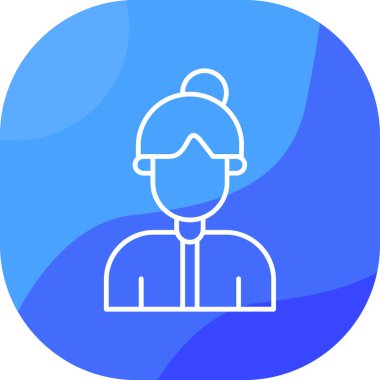 Kadın. Web simgesi basit illüstrasyon