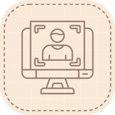 video konferans simgesi, vektör illüstrasyonu