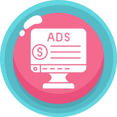 reklam reklam ikonu doldurulmuş - taslak biçimi