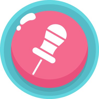 Mikrofon. Web simgesi basit illüstrasyon