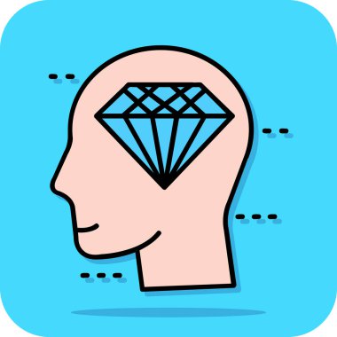 Vektör illüstrasyonu, elmas karikatür, karalama tarzı