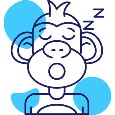 Mavi kafalı, uyku maskeli ve uyku yastıklı bir çocuk..