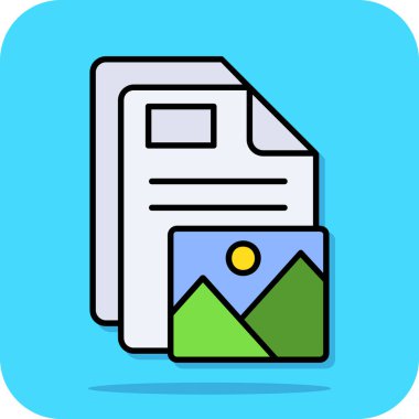 doküman dizin vektör simgesi doldurulmuş dış hat biçimi