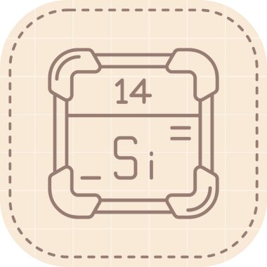 Kimyasal bir elementin tasarımında tek bir simgenin vektör çizimi