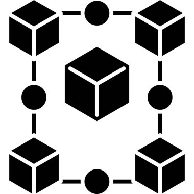 blok zinciri kripto para birimi teknolojisi simgesi katı biçimde