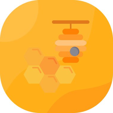 Bal peteği. Web simgesi basit illüstrasyon