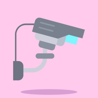 Gözetim kamera simgesi, düz stil