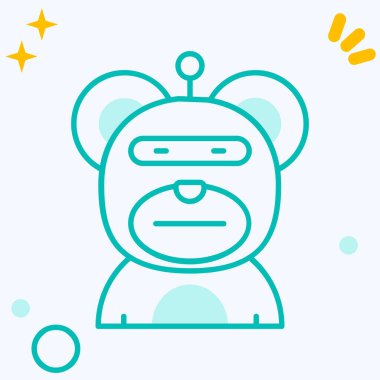 çizgi çizgisi maymun simgesi beyaz arkaplanda izole edildi. Hayvan sembolü. Renkli taslak konsepti. vektör.