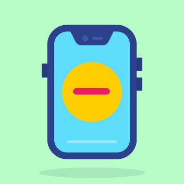 Üzerinde işaret simgesi olan bir cep telefonu. vektör illüstrasyonu