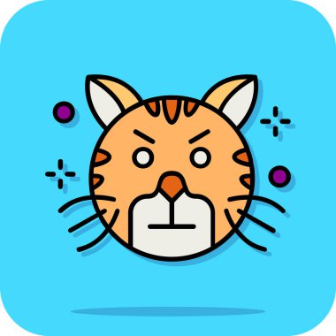 Şirin kedi maskotu karakteri. vektör illüstrasyonu