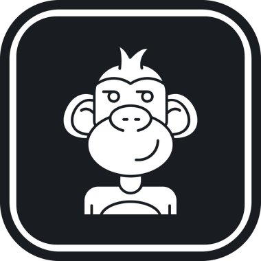 modada izole edilmiş arkaplanda maymun simgesi