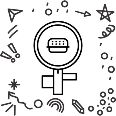 Siyah çizgi sihirli değnek simgesi beyaz arkaplanda izole edildi. Sihirli şekil aksesuar. Sihirli güç. dinamik şekiller ayarlayın. vektör