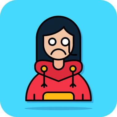 Akıllı telefon vektör çizimi olan üzgün kız