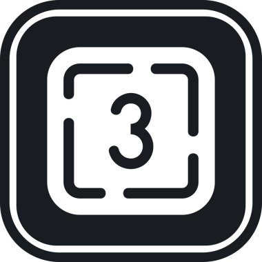 İki numaralı kabartma simgesi. biçim düz sembol, siyah renk, yuvarlak açılar, beyaz arkaplan.