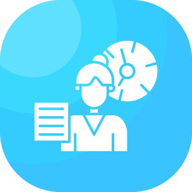 Elinde kitap ve büyüteç olan bir adamın vektör çizimi