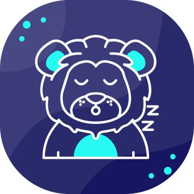 Beyaz arka planda izole edilmiş uyuyan ayı ikonu olan çizgi ayı kafası. Renkli taslak konsepti. vektör.