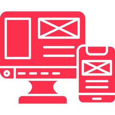 Web tasarımı ve mobil web sitesi vektör simgesi