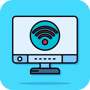 Kablosuz internet kablosuz ağ simgesi doldurulmuş dış hat biçimi