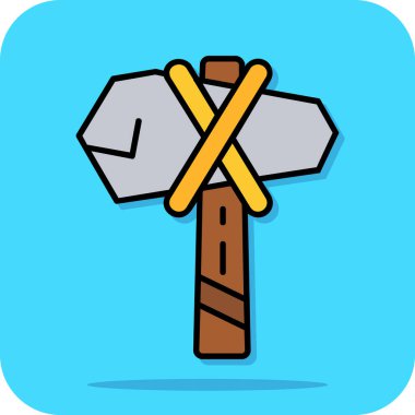 Ahşap ve balta çizgi filminin vektör çizimi