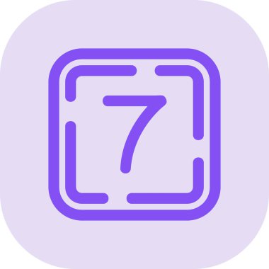 7 numaralı simge vektör çizimi tasarımı