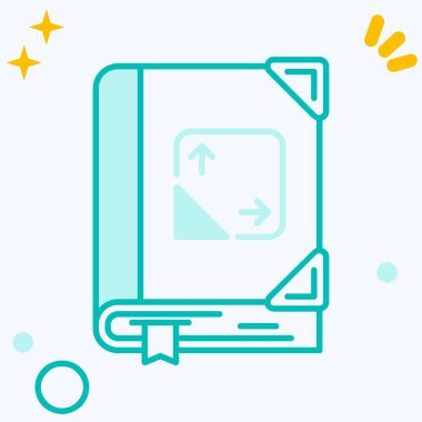 Mavi arkaplanda izole edilmiş metin indirme simgesi simgesi içeren ana hatlı bilgisayar monitörü. Elektronik teknoloji. İnternet teknolojisi. vektör illüstrasyonu