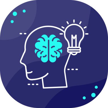 Beyin. Web simgesi basit illüstrasyon