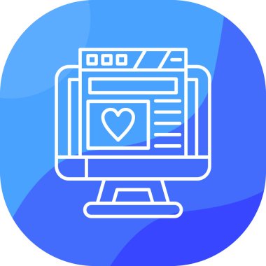 monitör simgesini, basit vektör çizim