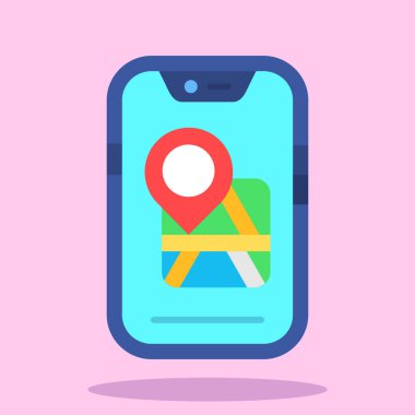 Cep telefonu ikon vektörlü konum. düz dizayn