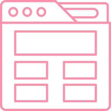 Tarayıcı web tasarım simgesi ana hat biçiminde