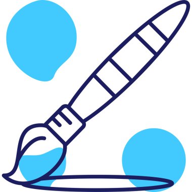 Çizgi film fırça simgesinin vektör çizimi