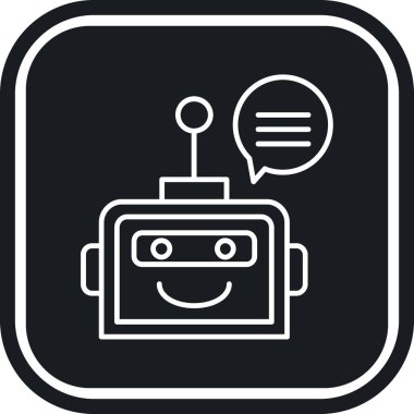 Konuşma baloncuklu robot, vektör simgesi