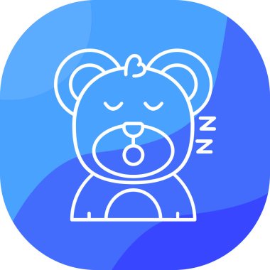 Uyku maskesi simgesi, vektör illüstrasyonlu ayı