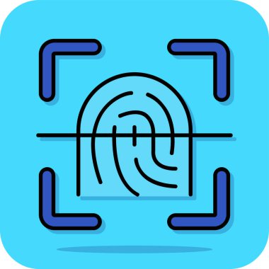 parmak izi ikonu vektör illüstrasyonu