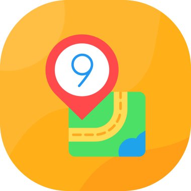 konum GPS simgesi düz biçimli