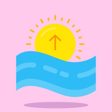 Güneş ikonu olan güneşli modayı izole edilmiş arkaplan