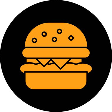 Hamburger ikonu vektör illüstrasyonu