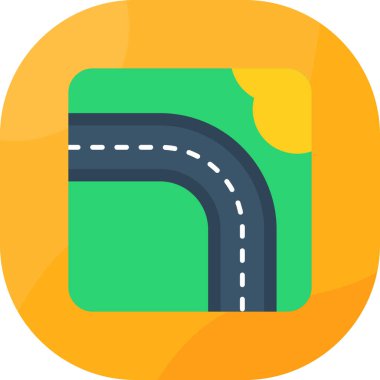 Yol yolu simgesi, basit vektör tasarımı