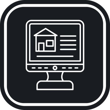 Ev. Web simgesi basit illüstrasyon