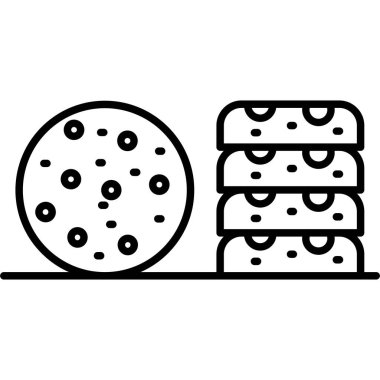 ekmek ve fırın ikonu vektör illüstrasyon grafik tasarımı