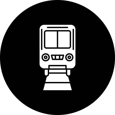 Tren ikonu. Web için basit bir demiryolu vektör simgesi çizimi