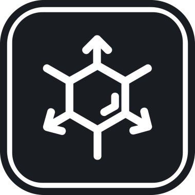 Molekül web simgesi, basit vektör illüstrasyonu