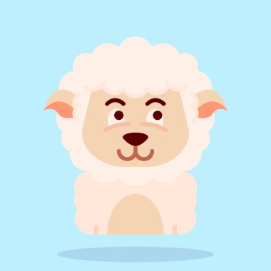 Sevimli koyun simgesi, düz stil