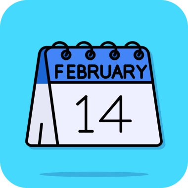 16 Şubat takvim düz ikon vektör illüstrasyonu