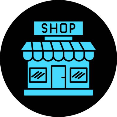 Bir dükkan simgesinin vektör illüstrasyonu