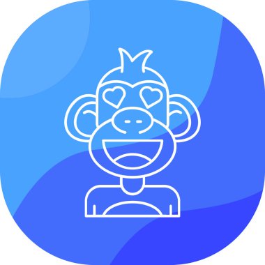 maymun ağ simgesi, basit vektör illüstrasyonu