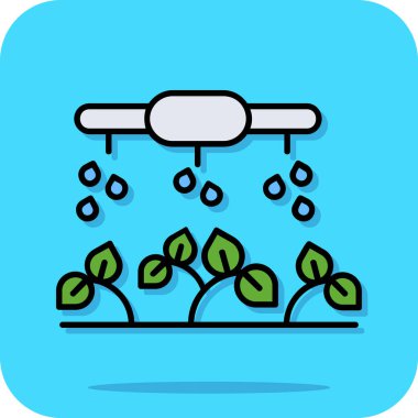 bahçe sulama kutusu simgesi, düz stil tasarımı