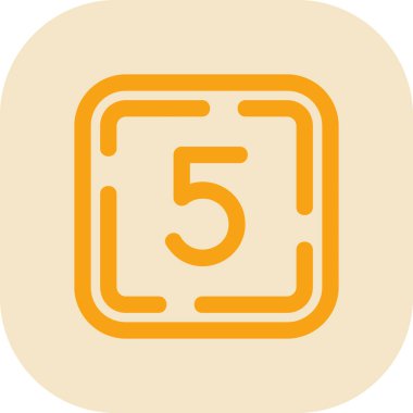 5 numaralı simge beyaz arkaplanda izole edildi